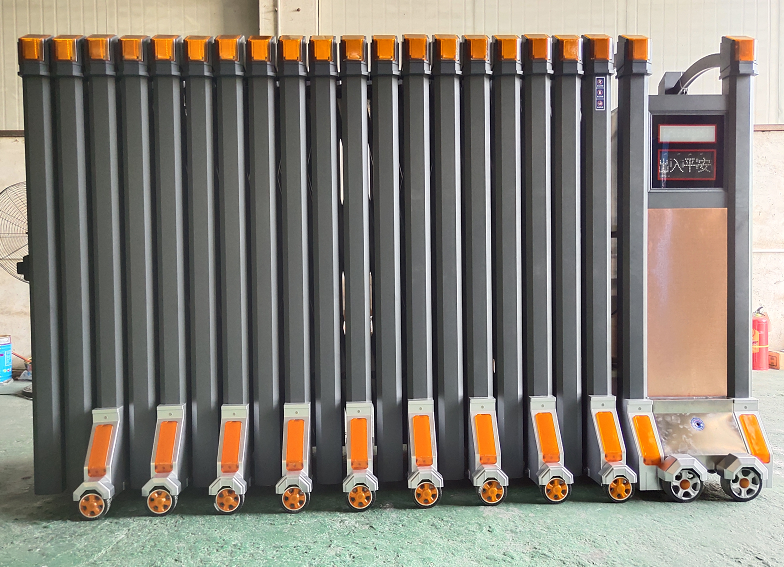 铝合金电动伸缩门304不锈钢学校工地折叠推拉门收缩遥控自动大门(图10)