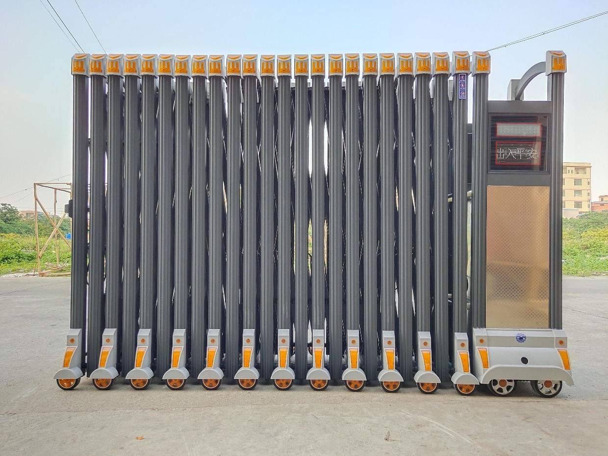 铝合金电动伸缩门304不锈钢学校工地折叠推拉门收缩遥控自动大门(图12)