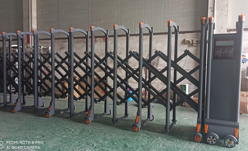 铝合金电动伸缩门304不锈钢学校工地折叠推拉门收缩遥控自动大门(图16)