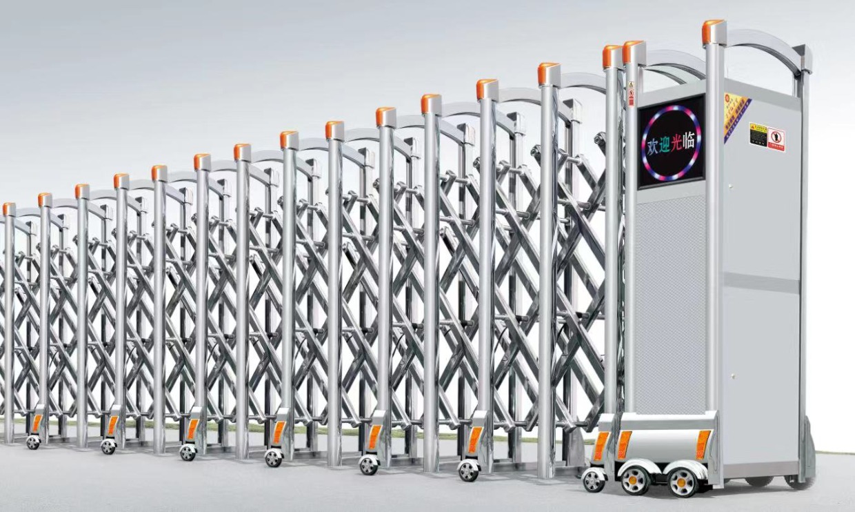 铝合金电动伸缩门304不锈钢学校工地折叠推拉门收缩遥控自动大门(图18)