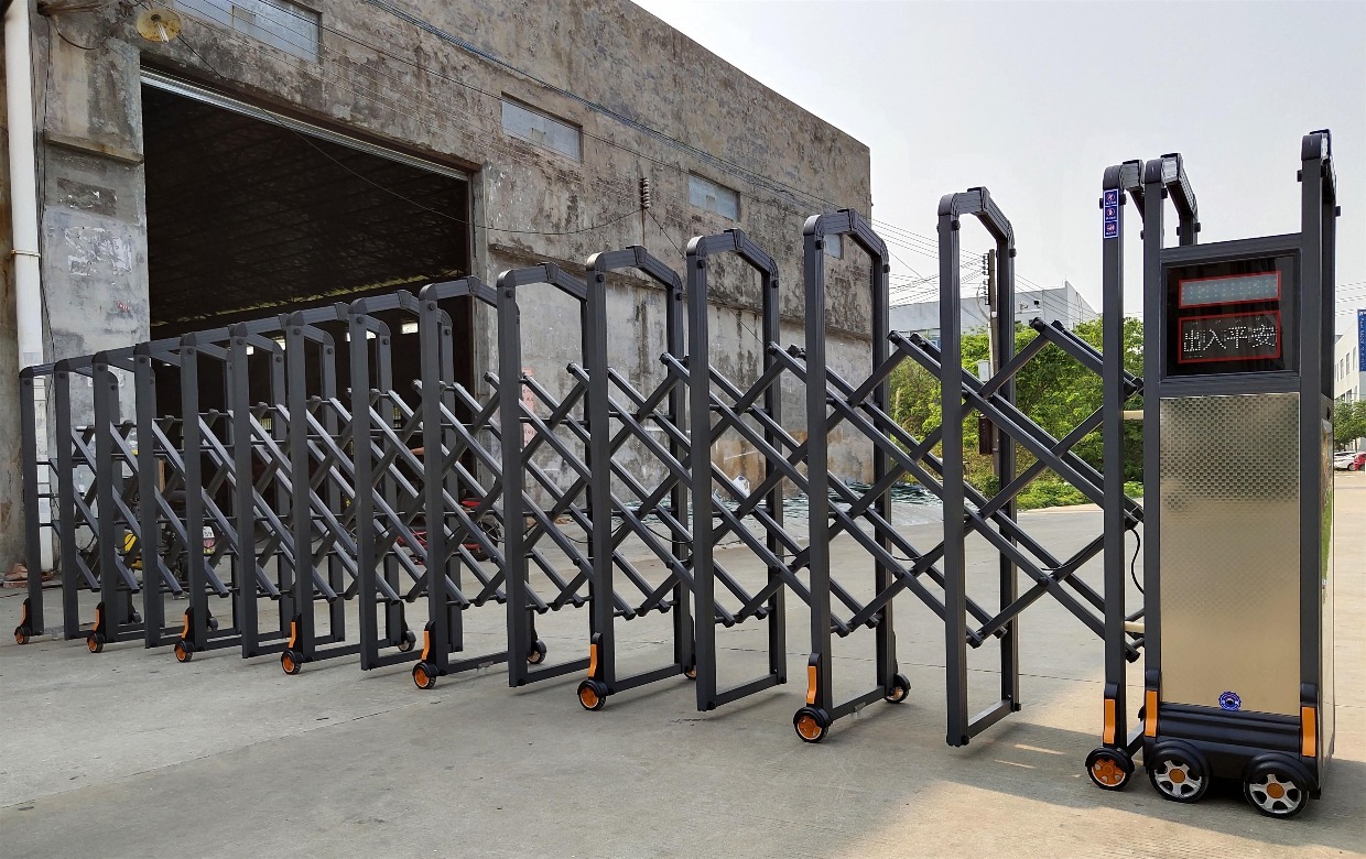 铝合金电动伸缩门304不锈钢学校工地折叠推拉门收缩遥控自动大门(图19)