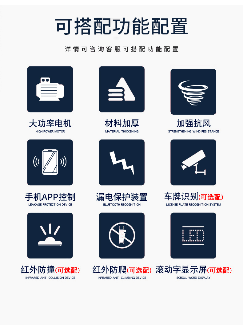 无轨平移门政企电动伸缩门铝合金段滑遥控直线分段门工厂折叠大门(图2)