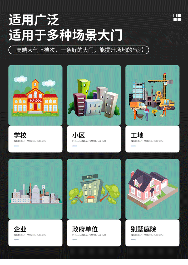 无轨平移门政企电动伸缩门铝合金段滑遥控直线分段门工厂折叠大门(图4)