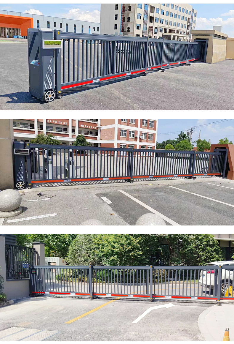 铝合金电动段滑门工厂单位自动收缩大门智能遥控无轨分段平移门(图13)