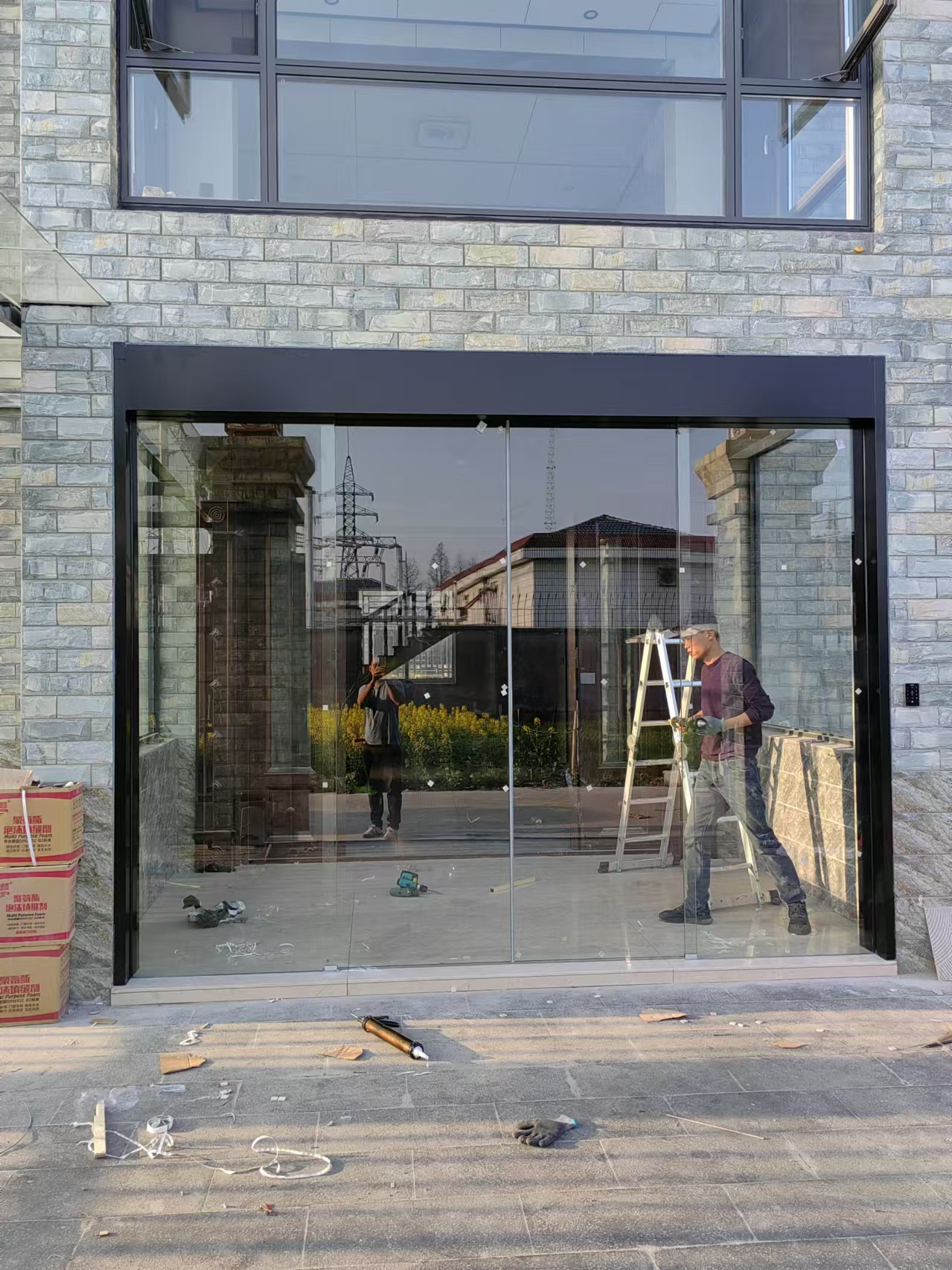 自动门电动感应门自动感应门 电动门电动感应玻璃门门禁安装维修(图15)