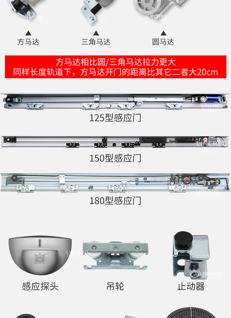 通用型自动门电机电动轨道平移感应玻璃门机组整套门禁系统配件(图8)