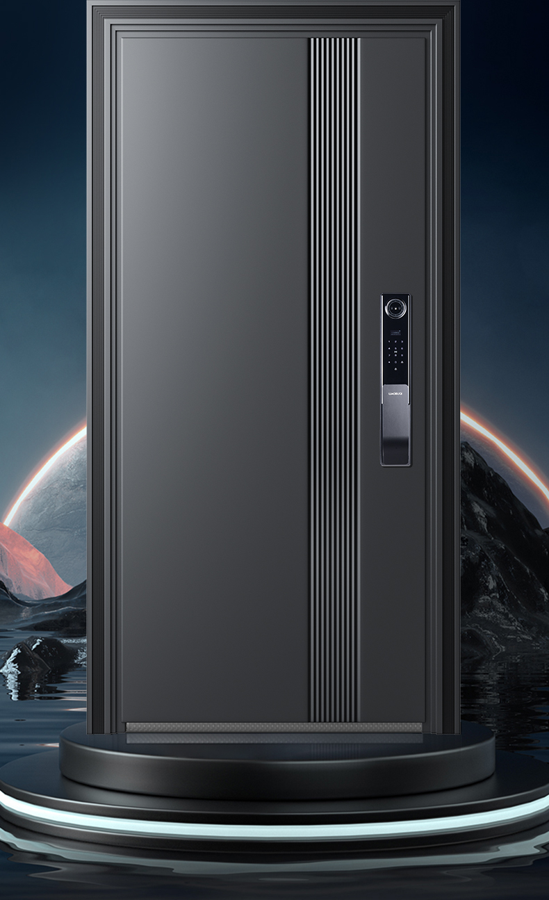 2025新款 甲级防盗门5D人脸锁 锌合金全自动猫眼指纹锁平开入户门(图4)