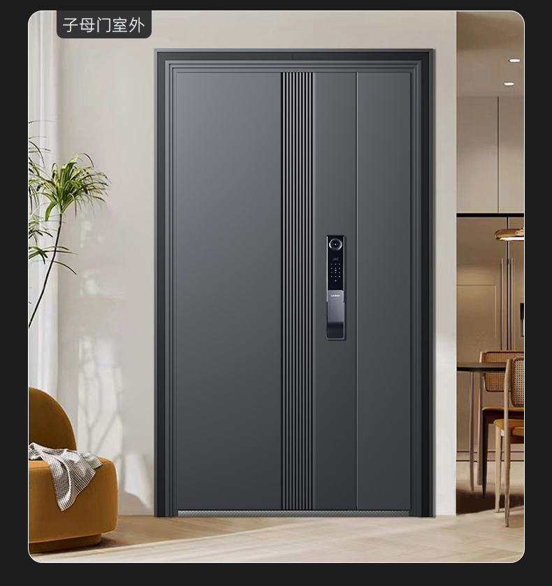 2025新款 甲级防盗门5D人脸锁 锌合金全自动猫眼指纹锁平开入户门(图21)