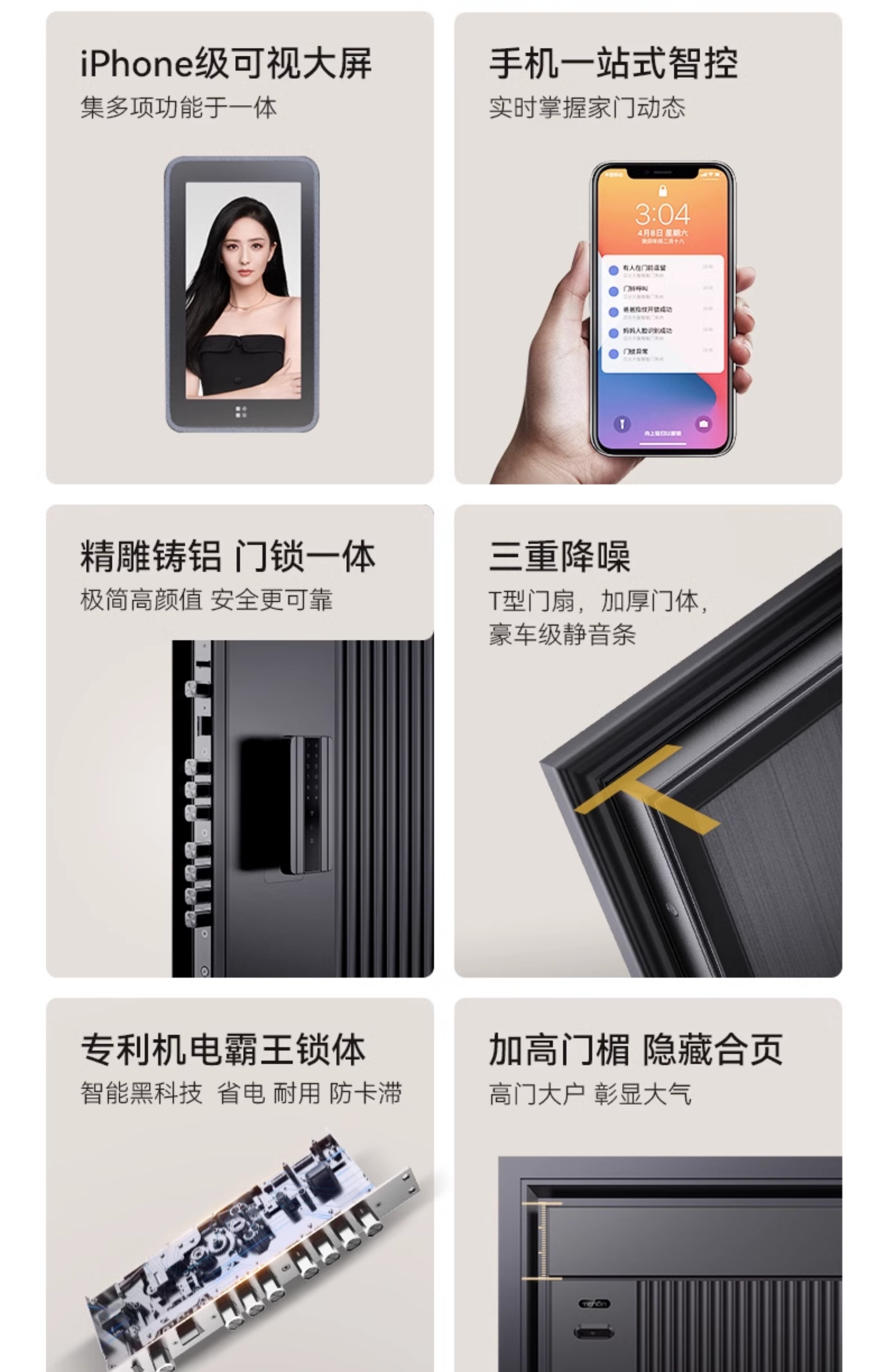 亚太天能精雕铸铝智能门可视监控防盗进户门人脸识别全自动入户门(图11)