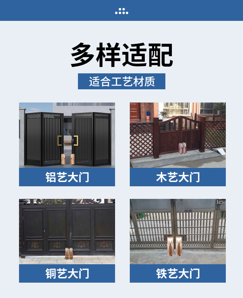 博诚仕遥控平开门机别墅庭院电动大门电机八字开门机自动开门机(图4)