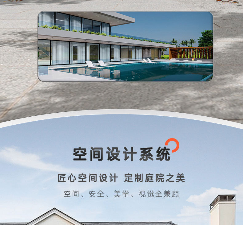 LOSDUN系统庭院别墅高端铝合金户外花园电动平移折叠转弯铝艺大门(图3)