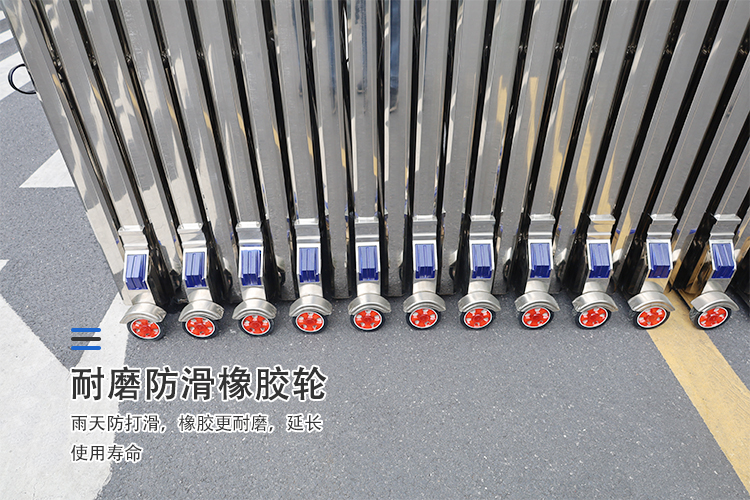 恒泰门业电动伸缩门304不锈钢工厂学校抗风封板大门自动铝合金门(图6)