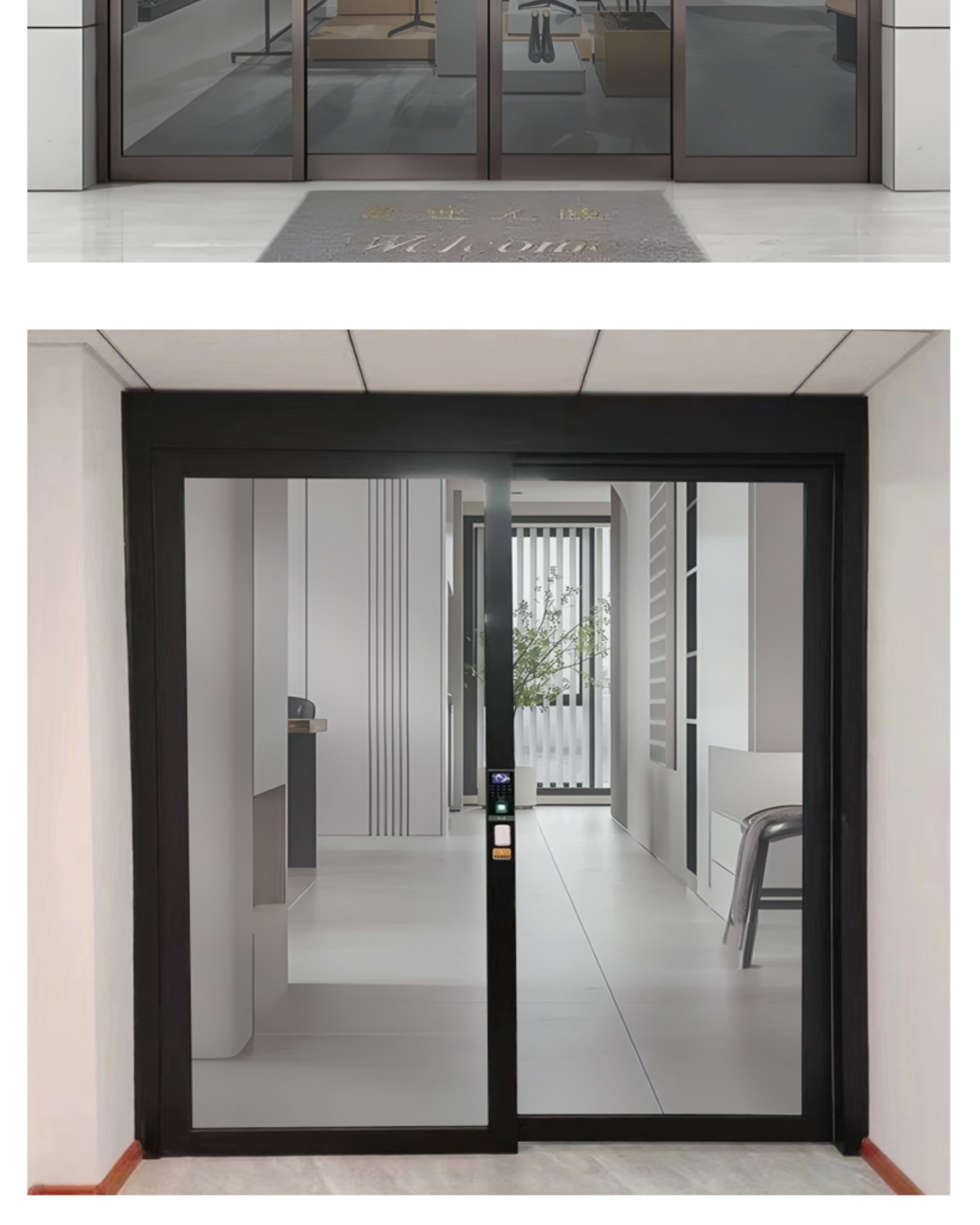 无锡感应门自动玻璃平移电动轨道伸缩开门禁系统智能人脸识别(图10)