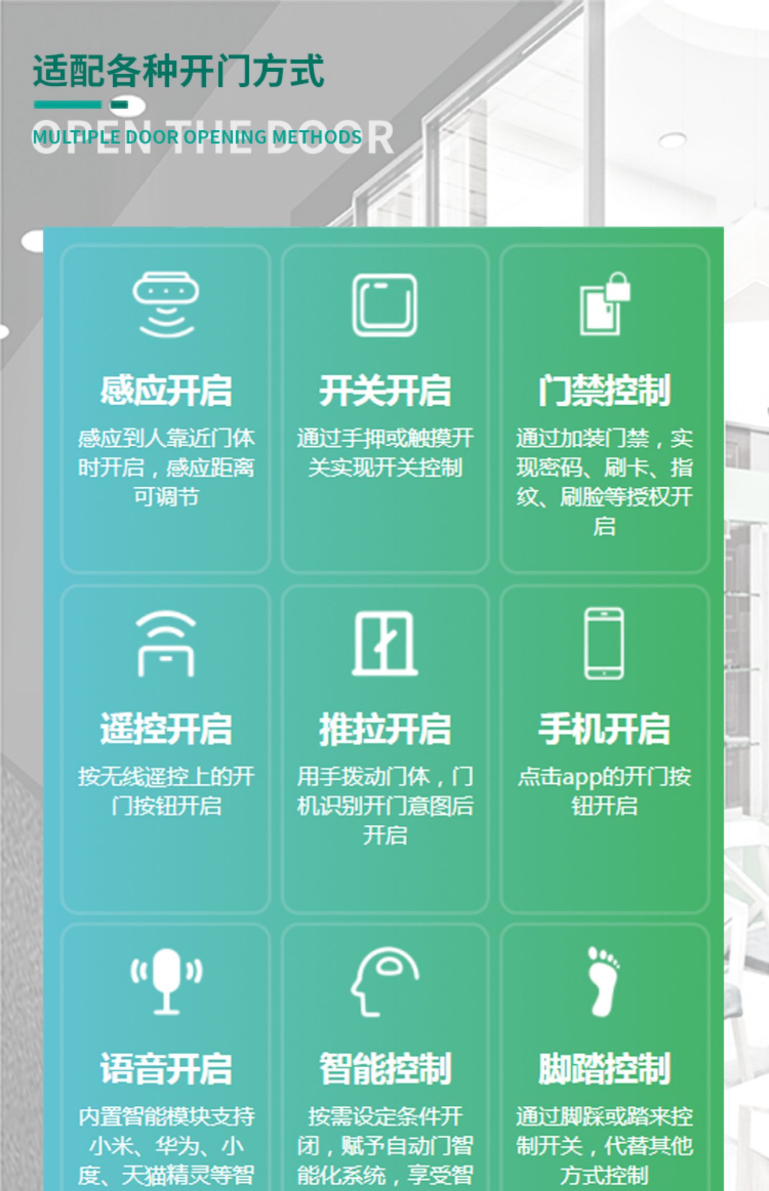 云蜗智能磁悬浮自动门推拉门自动平移门电动极窄玻璃门感应门电机(图9)
