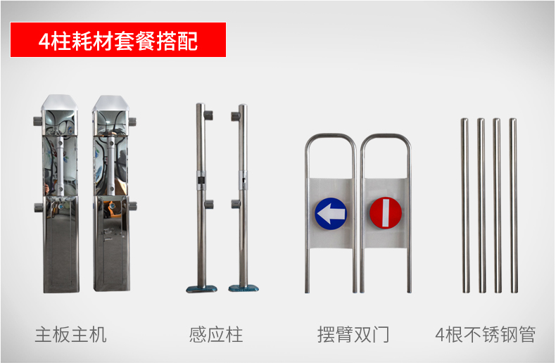 超市入口自动感应门单向摆闸电只进不出禁行器红外雷达手动机械门(图12)