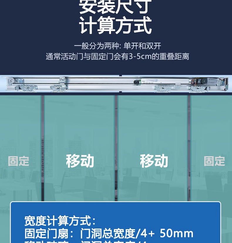 德国品质感应门自动门电机整套机组电动玻璃门轨道自动平移门(图9)
