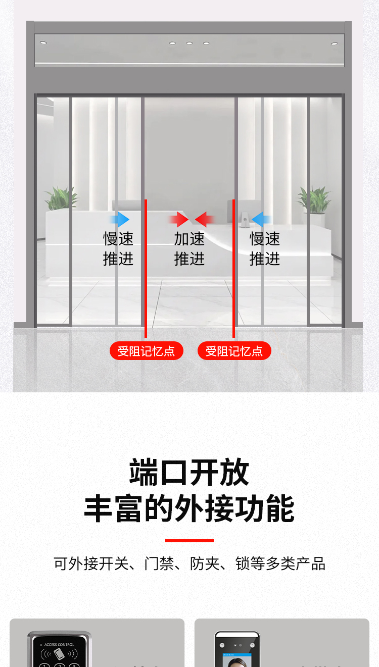 江南皇冠自动门感应门150电机整套机组电动玻璃平移门轨道门禁全(图5)