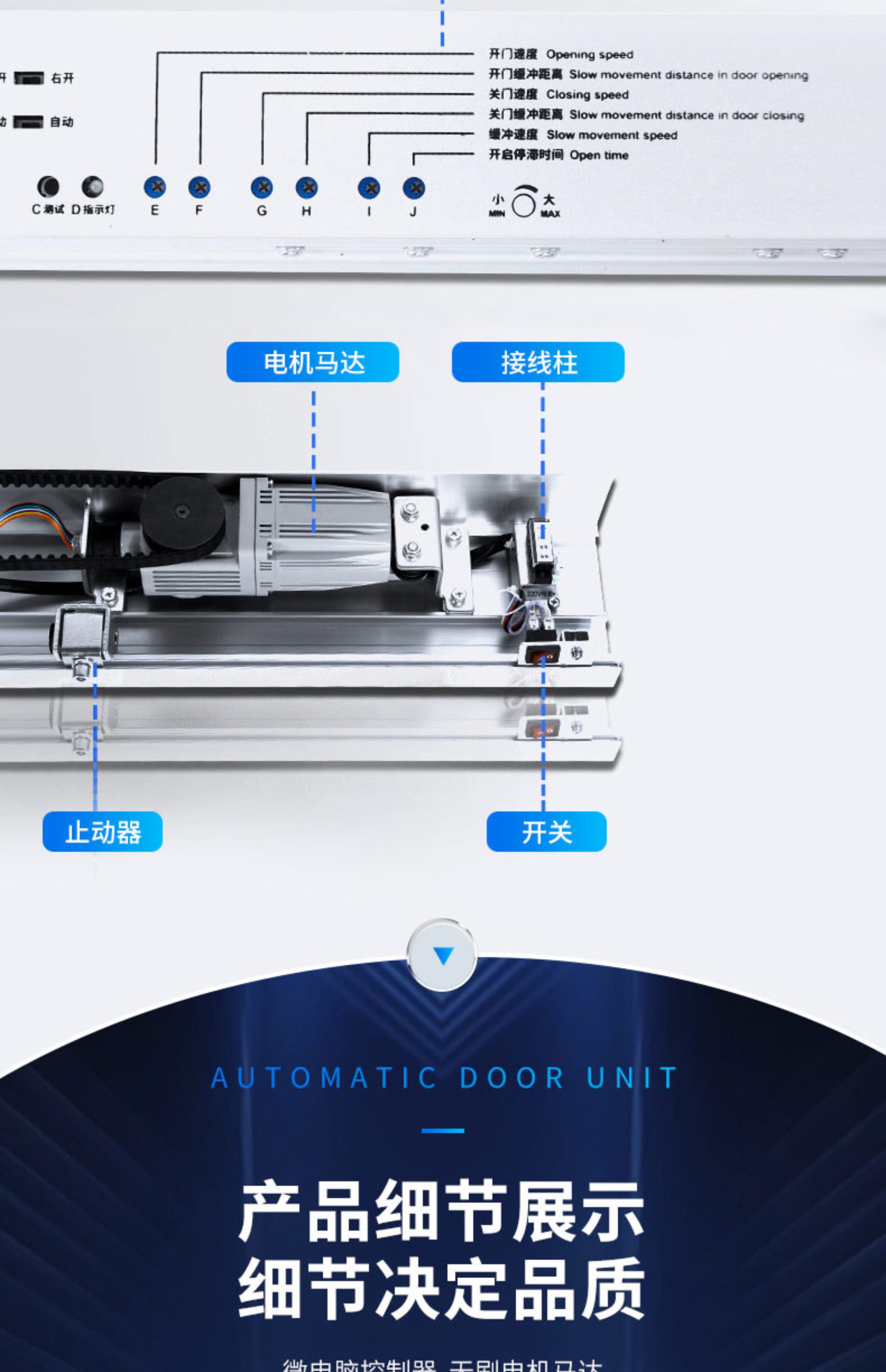 自动感应门人脸识别指纹刷卡门禁系统定制公司大门电动平移玻璃门(图11)