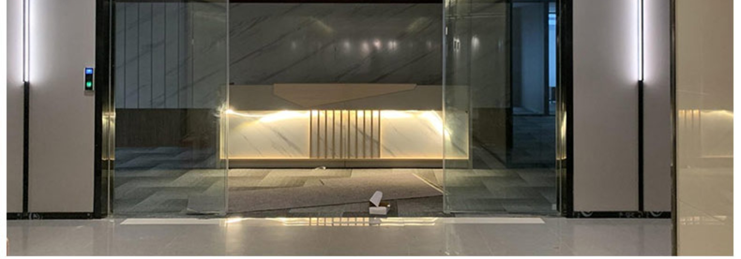 自动感应门人脸识别指纹刷卡门禁系统定制公司大门电动平移玻璃门(图21)