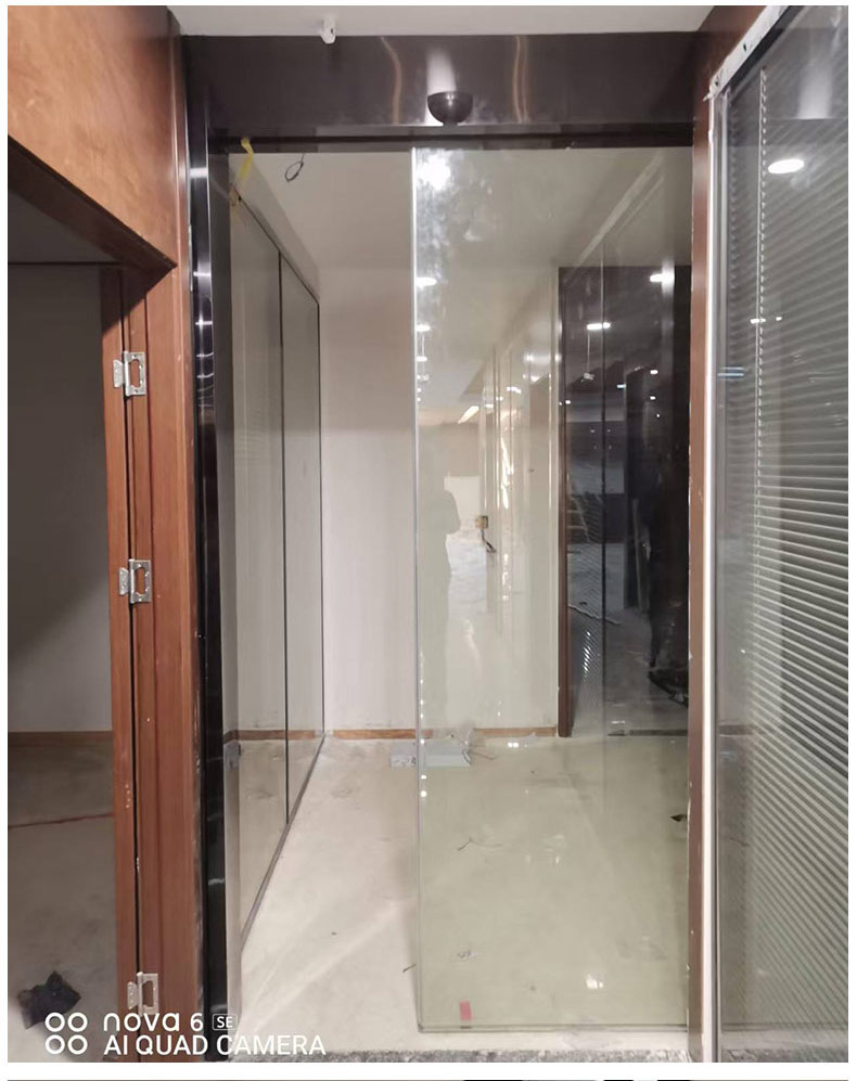 自动感应门人脸识别指纹刷卡门禁系统定制公司大门电动平移玻璃门(图26)