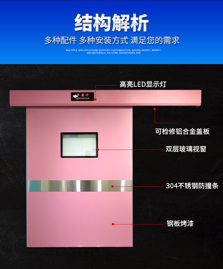 手术室气密门医用防辐射自动净化门车间平移脚踏感应门医院专用门(图6)