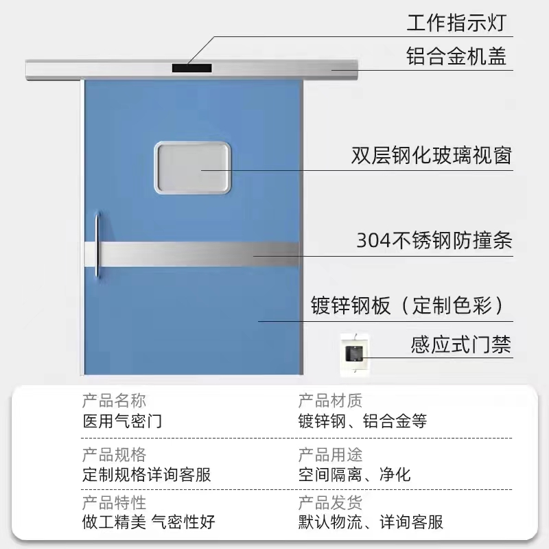 手术室气密门自动净化门医院牙科电动平移门医用单双开脚踏感应门(图12)