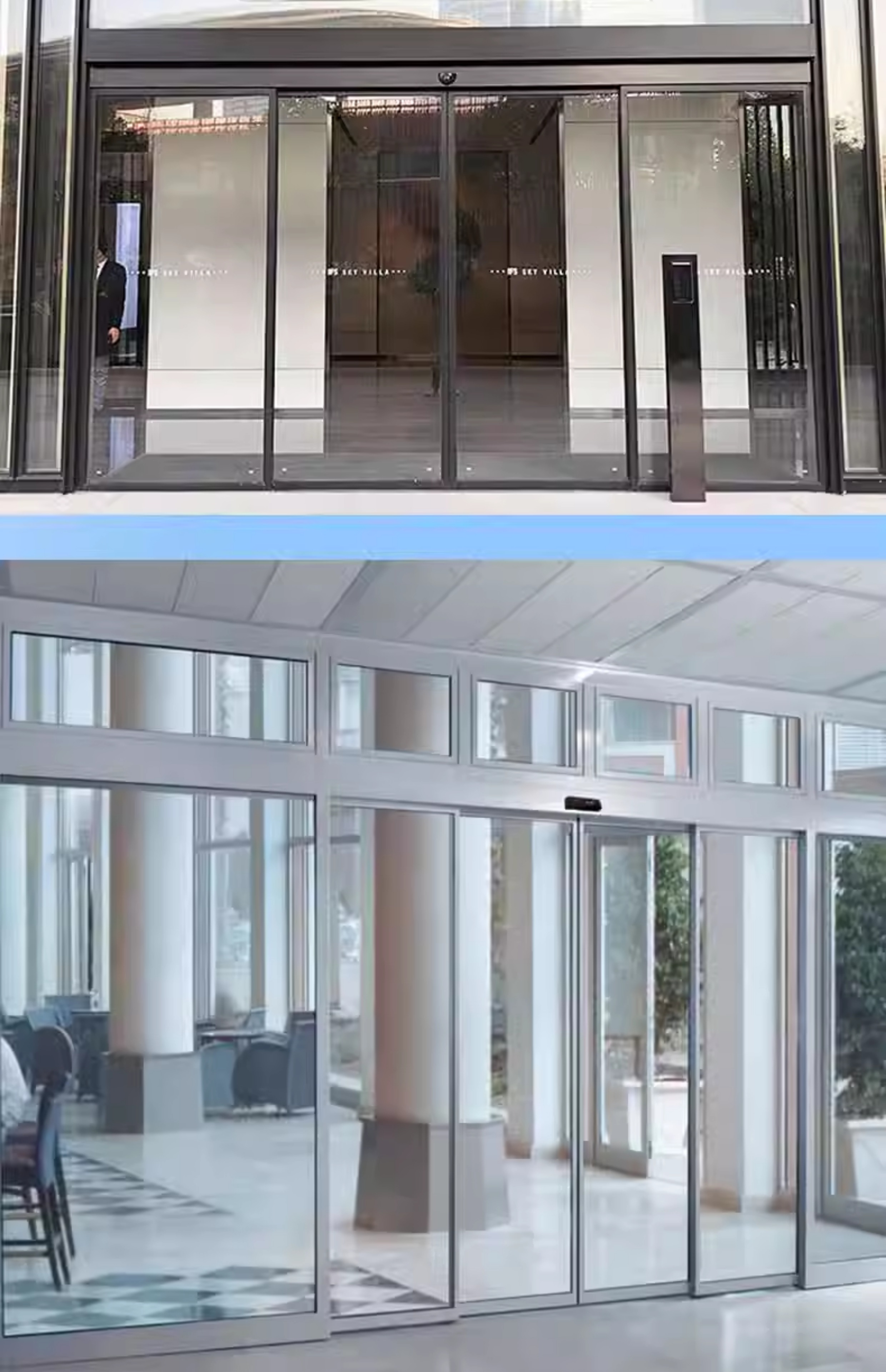 电动玻璃自动平移门感应门人脸识别刷卡指纹门禁办公楼商铺安装(图7)