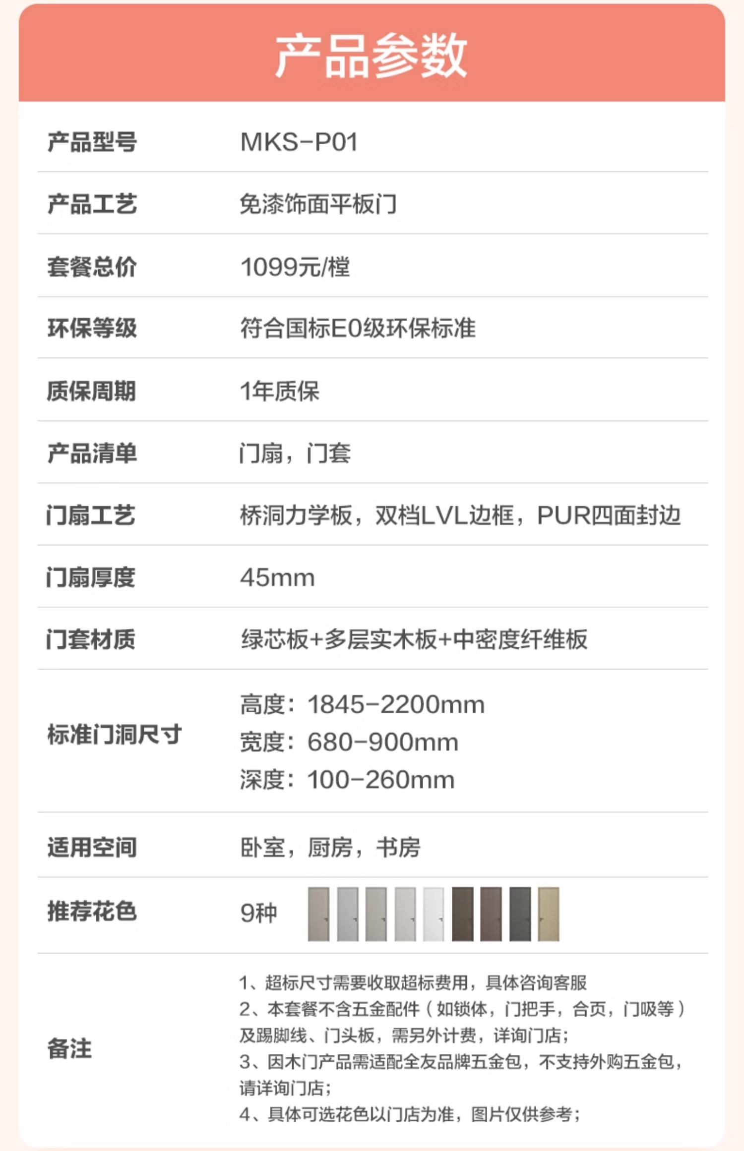 全友全屋定制房门卧室门简约木门室内隔音门卫生间厨房免漆饰木门(图13)