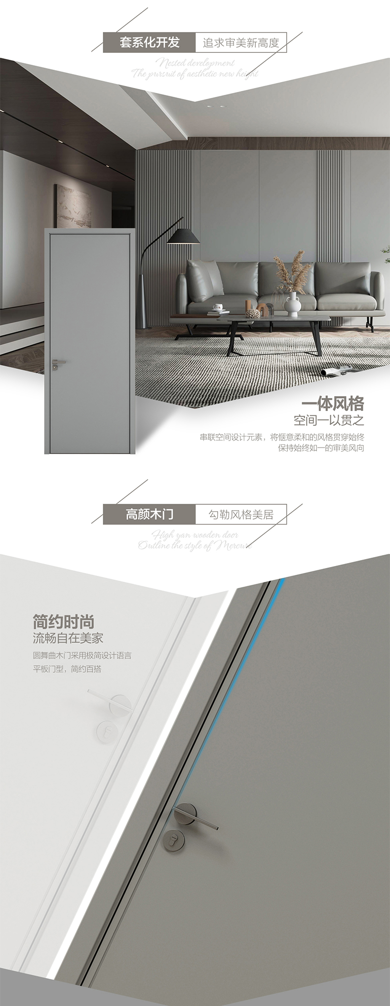 [国补15%]志邦木门简约百搭卧室门全屋定制水性烤漆室内门圆舞曲(图2)