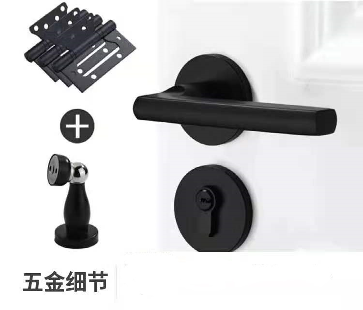 实木门极简轻奢碳晶室内门套装门卧室门环保定制现货隔音房间木门(图12)