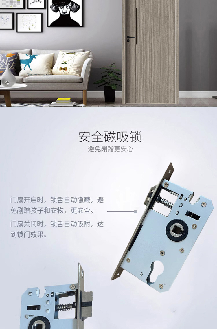 全铝门房间门卧室门隔音门防潮铝合金蜂窝铝套装门室内门定制房门(图3)