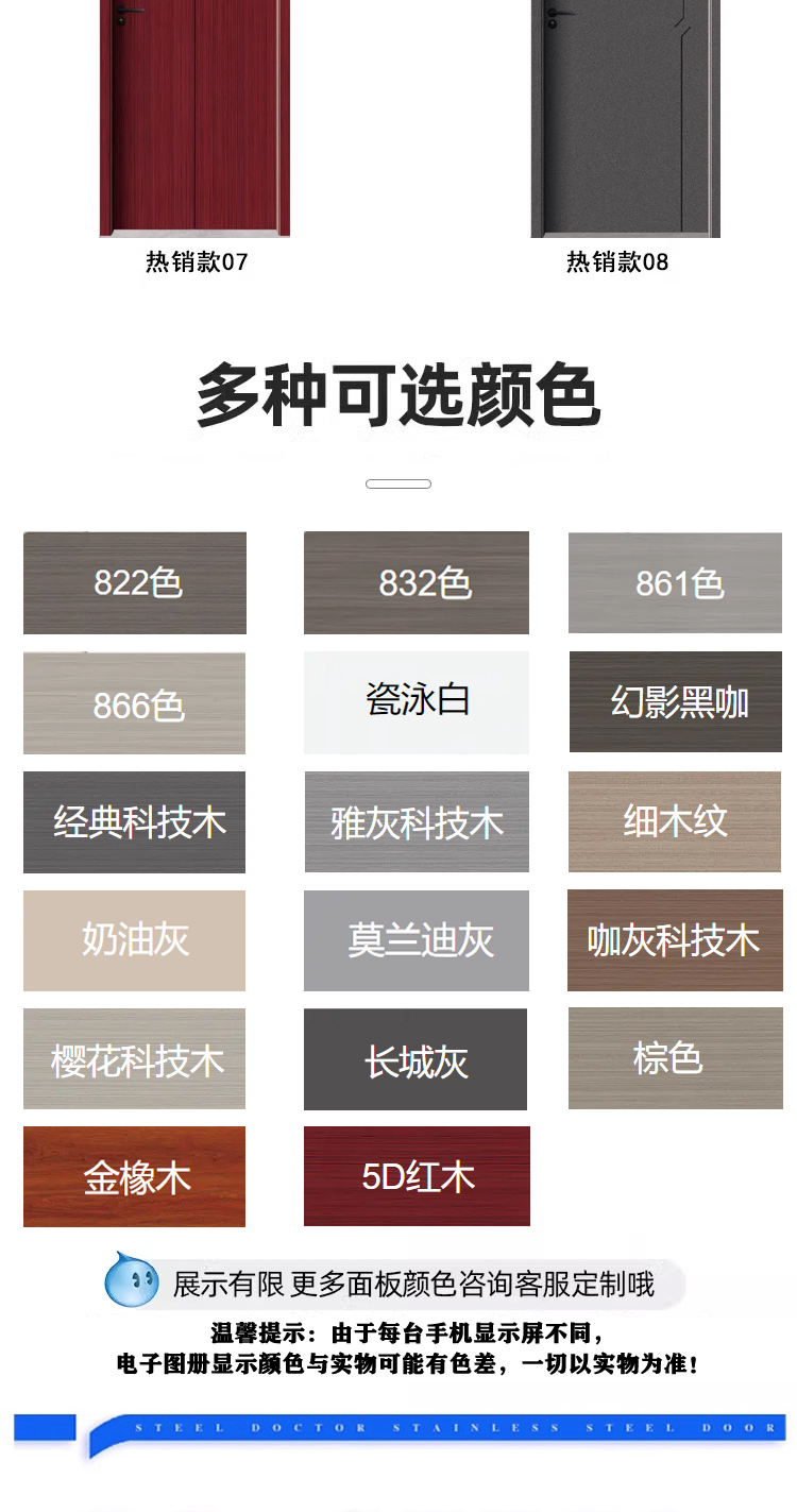 全铝门房间门卧室门隔音门防潮铝合金蜂窝铝套装门室内门定制房门(图9)