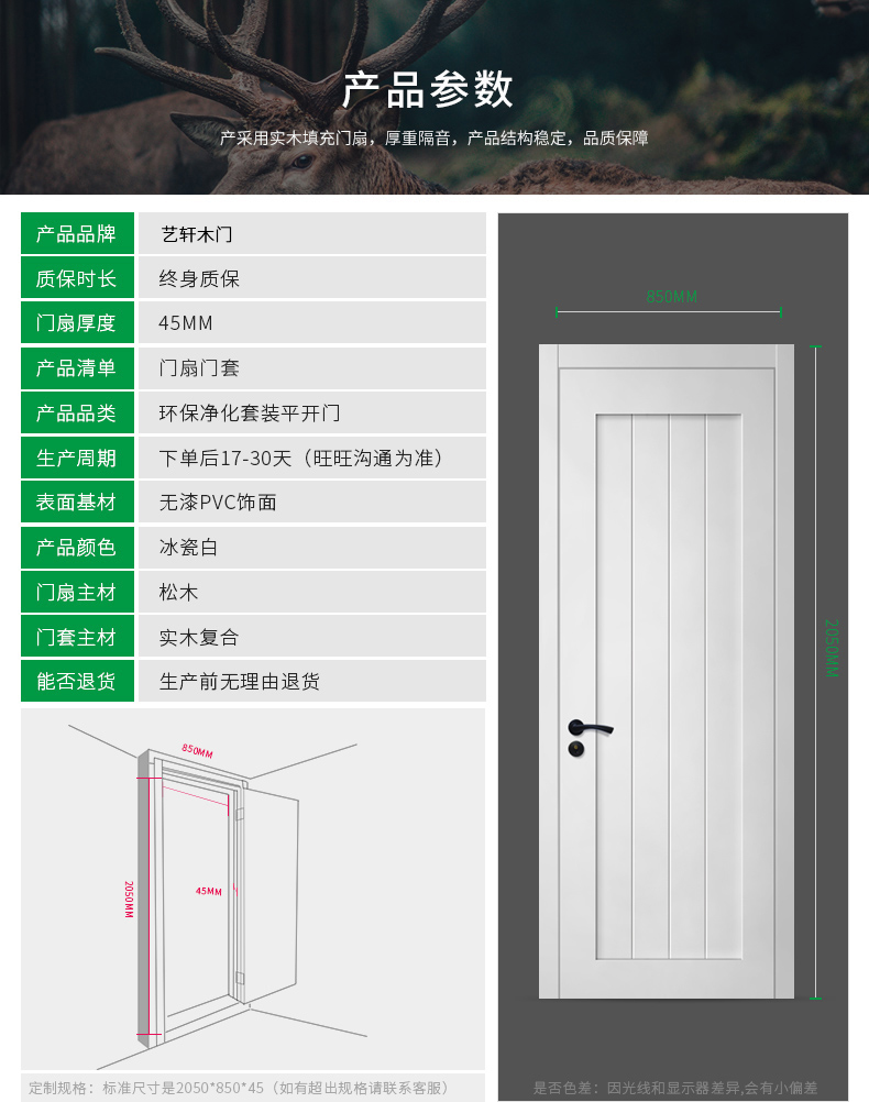 北京木门生态门免漆门烤漆门卧室门室内门房间门环保静音门厕所门(图9)