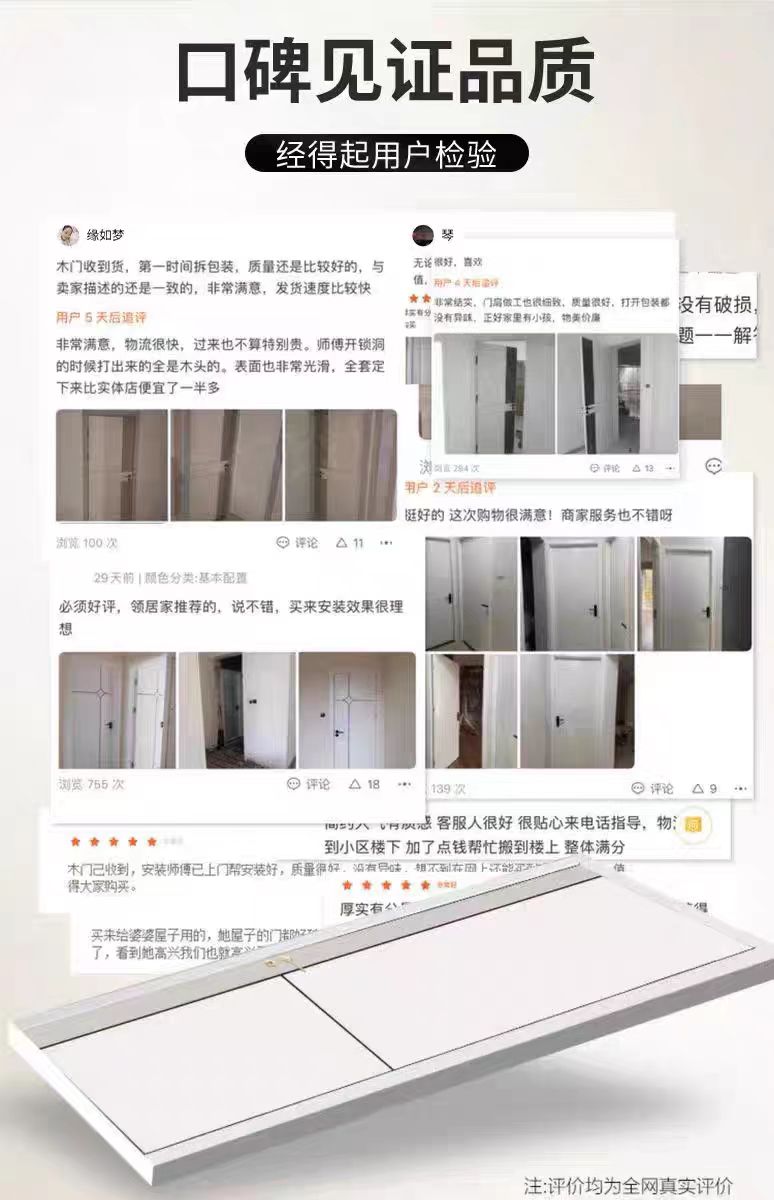 白色现货免漆门卧室门家用生态门环保室内门工程出租实木门套装门(图4)