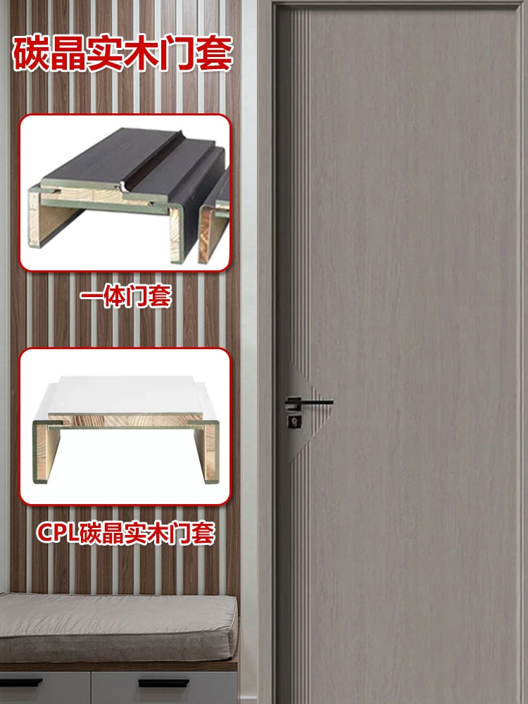 定制白色免漆碳晶室内门房门实木复合卧室门套装门生态门木门安装(图11)