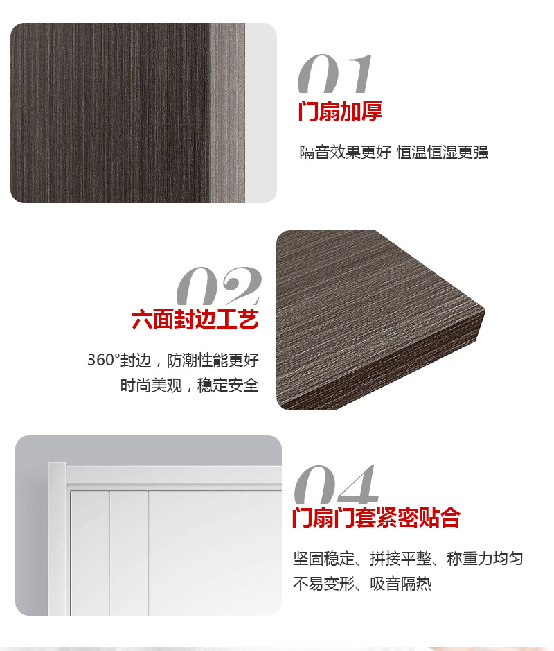 定制白色免漆碳晶室内门房门实木复合卧室门套装门生态门木门安装(图9)