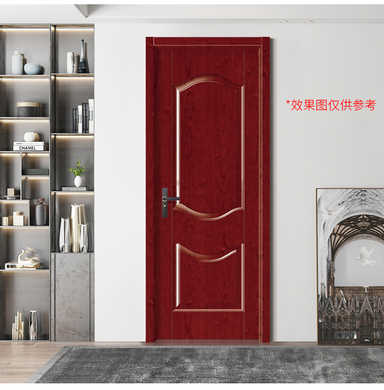 白色现货免漆门卧室门家用生态门环保室内门工程出租实木门套装门(图9)