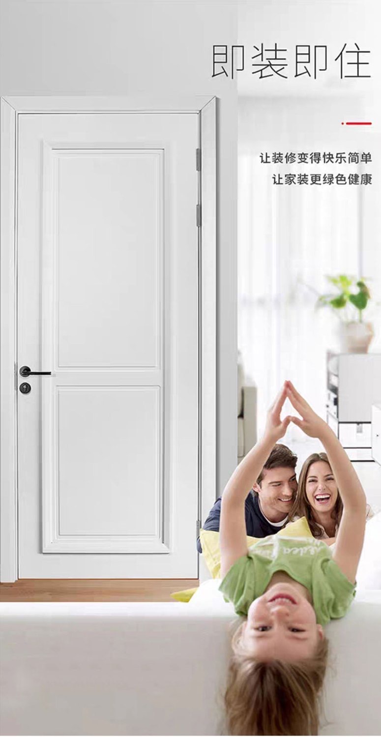 定制面漆室内门卧室静音工程门套直播间隔音出租屋实木复合房间门(图5)