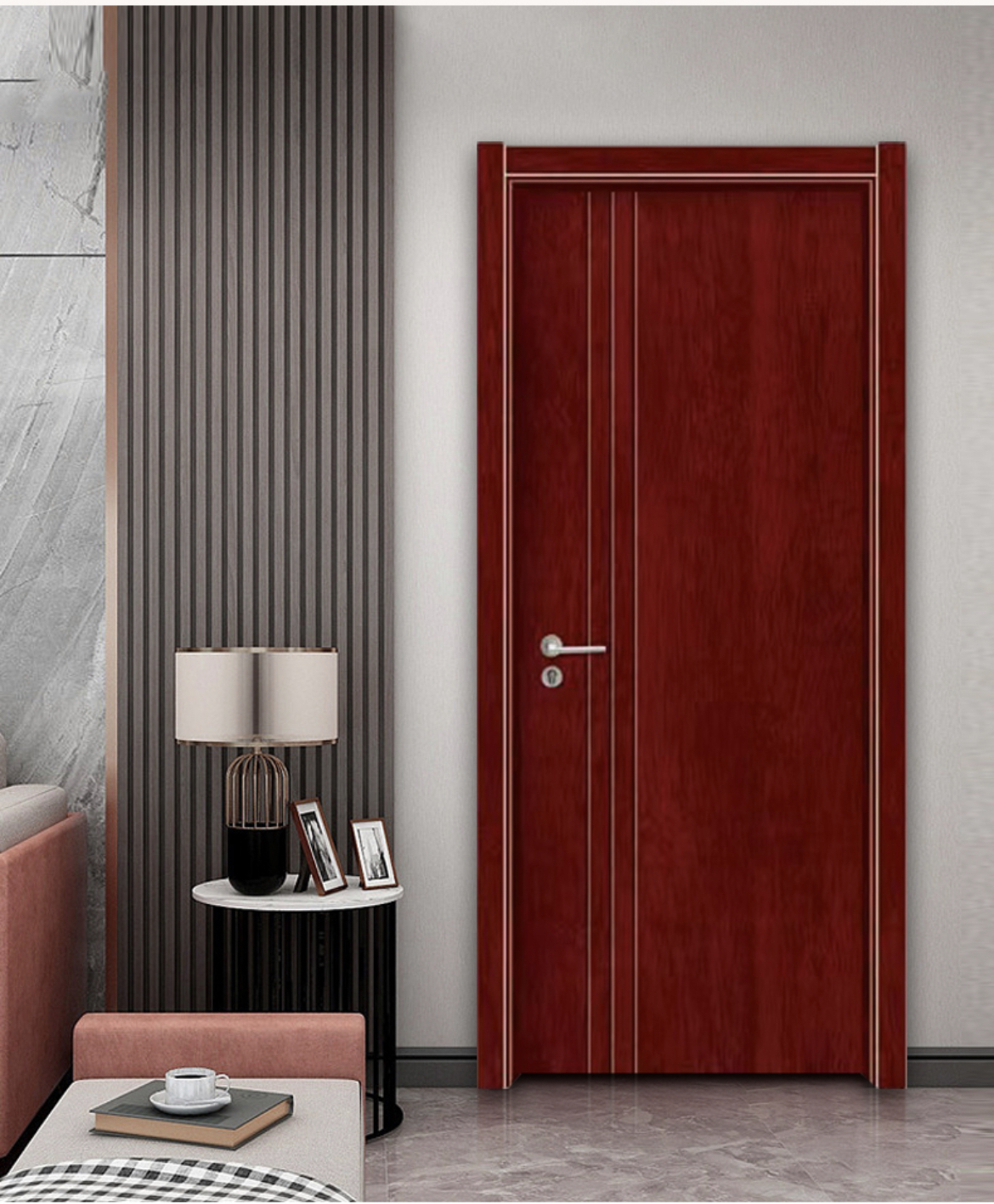 定制面漆室内门卧室静音工程门套直播间隔音出租屋实木复合房间门(图11)