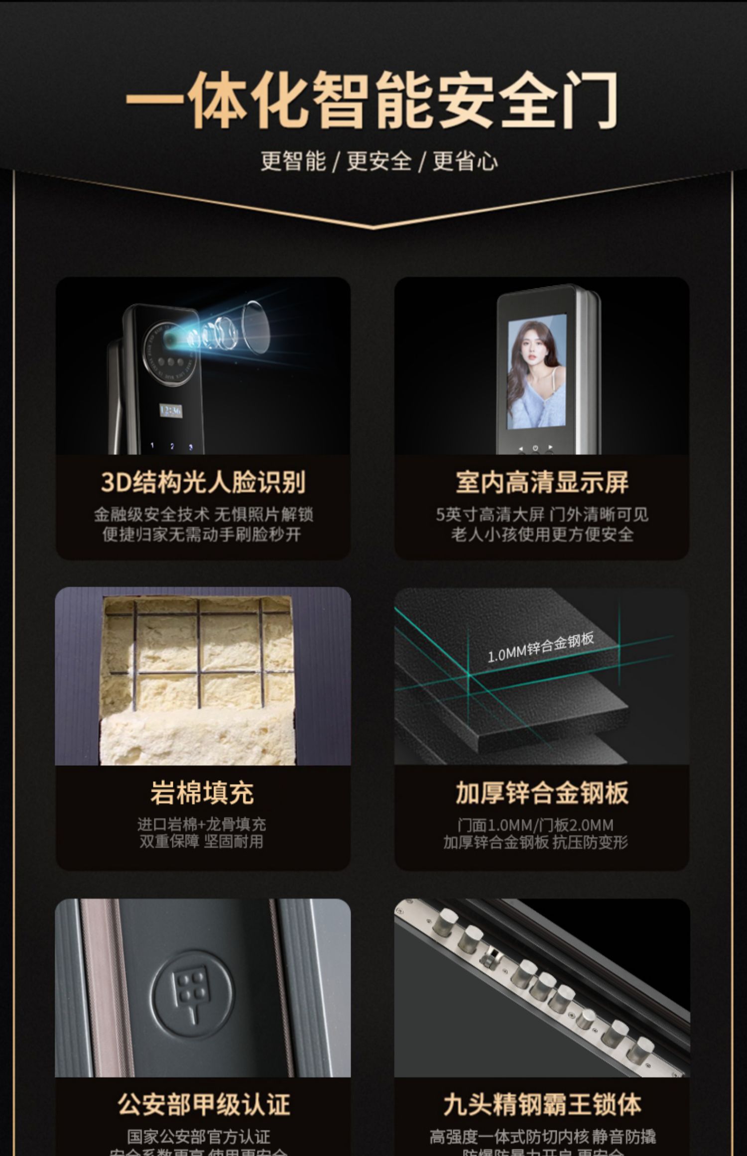 柏科家用防盗门智能进户门入户门岩棉填充定制子母门风水门指纹锁(图3)