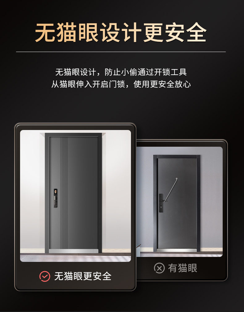 柏科家用防盗门智能进户门入户门岩棉填充定制子母门风水门指纹锁(图23)
