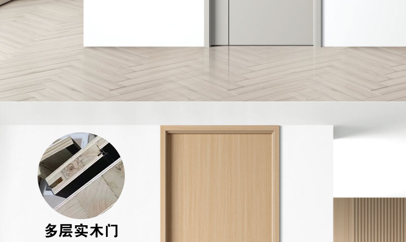 白色静音烤漆门房间门原木色实木免漆室内门套装门碳晶卧室门木门(图8)