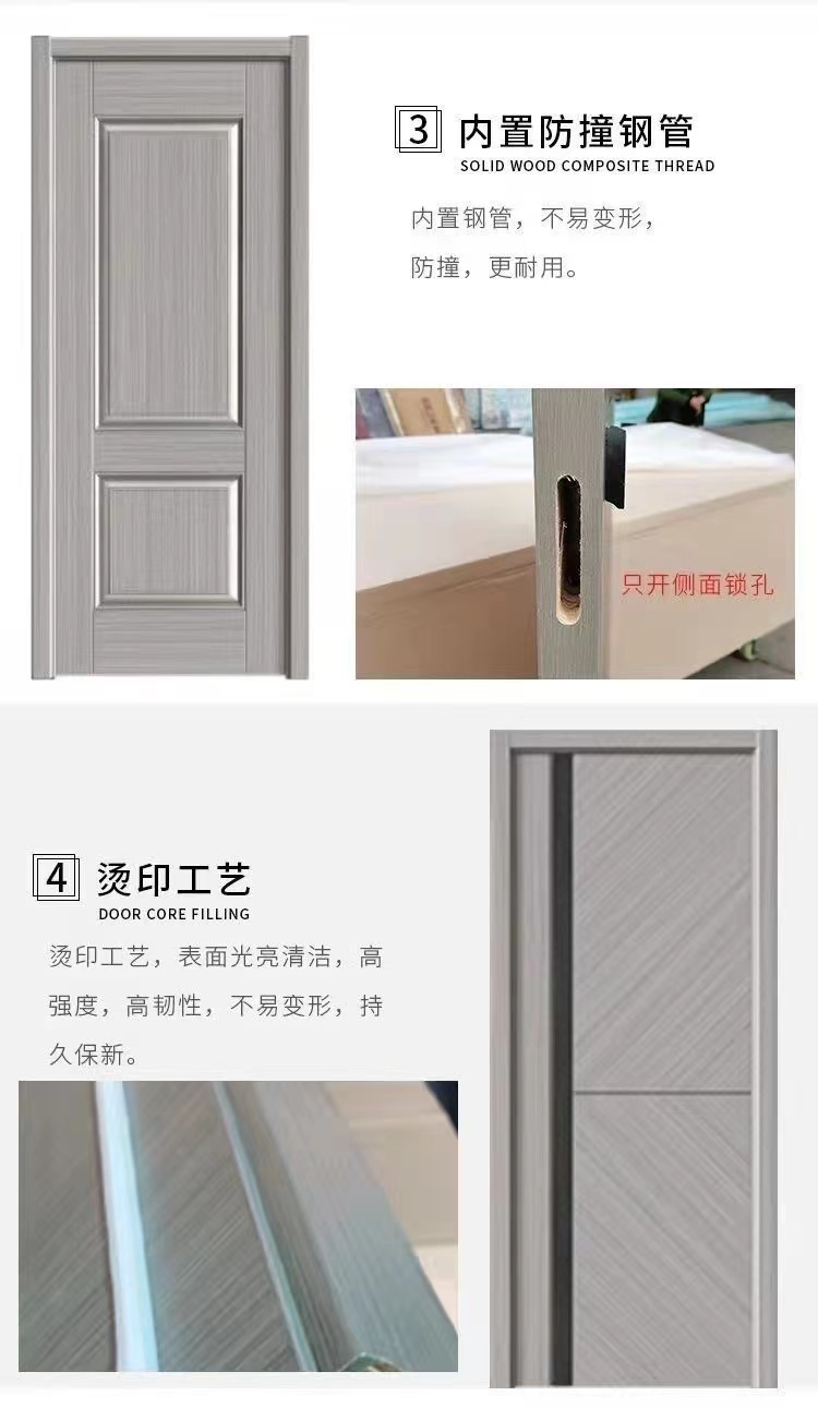 现货定制家用木门卧室门免漆门生态门工程出租门环保室内门套装门(图8)