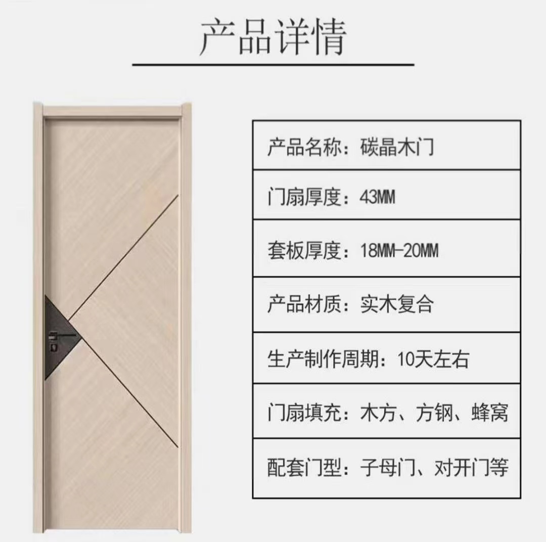 现货定制家用木门卧室门免漆门生态门工程出租门环保室内门套装门(图13)