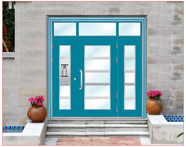 飞群单元门氟碳漆小区防盗楼道门对讲可视楼宇门304不锈钢定制(图14)