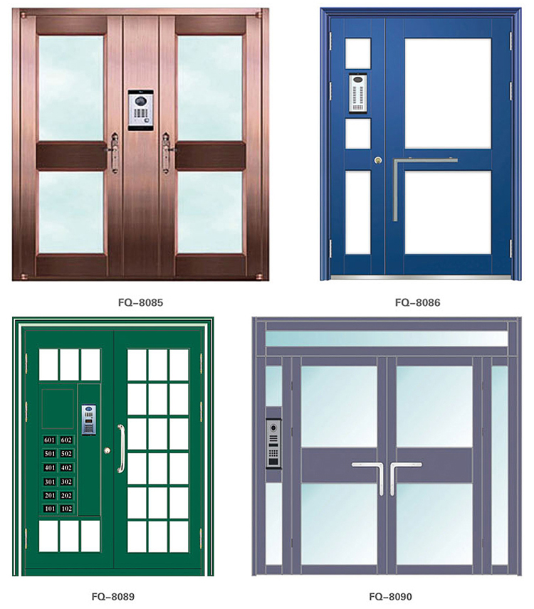 飞群单元门氟碳漆小区防盗楼道门对讲可视楼宇门304不锈钢定制(图27)