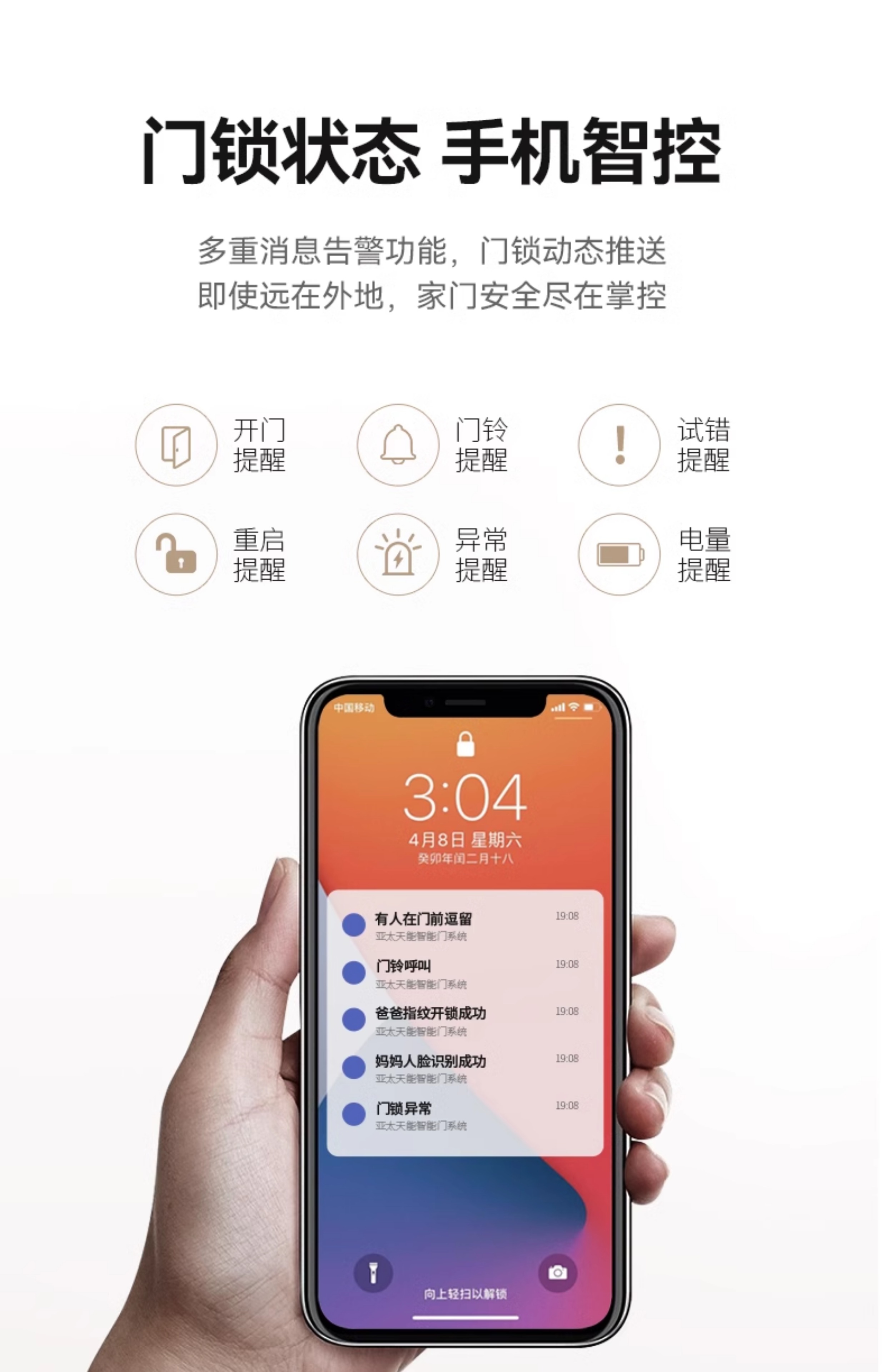 亚太天能精雕铸铝智能门可视监控防盗进户门人脸识别全自动入户门(图28)