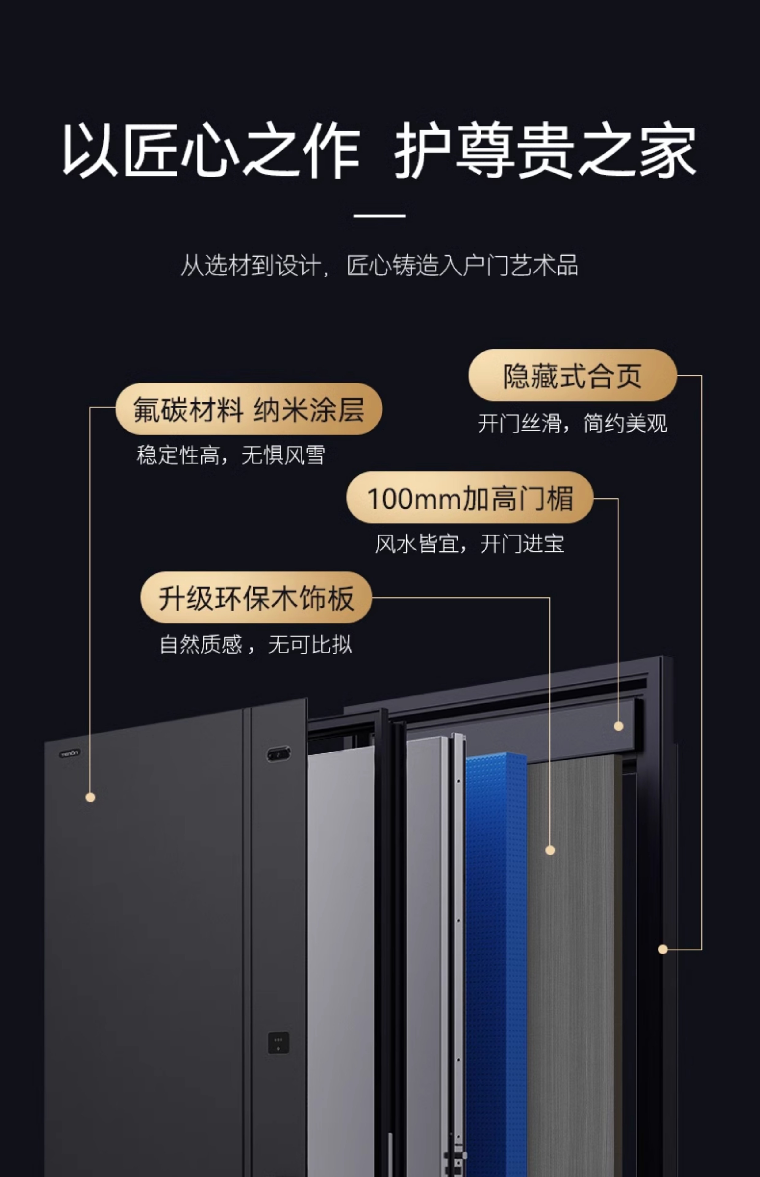 亚太天能智能门精雕铸铝入户门全自动可视监控防盗进户门家用大门(图43)