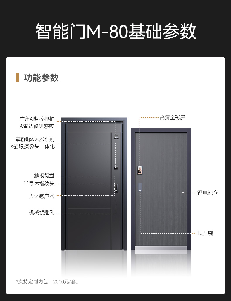 亚太天能智能门精雕铸铝入户门全自动可视监控防盗进户门家用大门(图52)