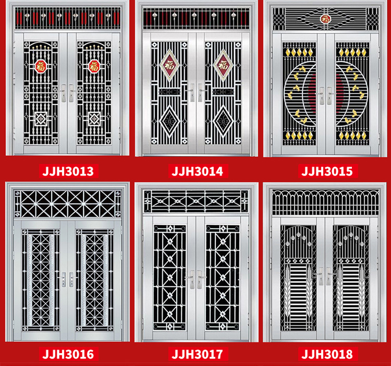 不锈钢门车库楼宇门304进户大门防盗门室内门别墅入户门庭院门(图5)
